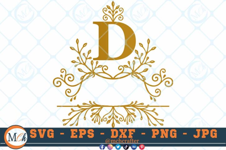 M449 D 3 2 Thum Fancy Letter D SVG Monogram SVG Letters SVG Decorative Letters SVG Majestic Letters SVG