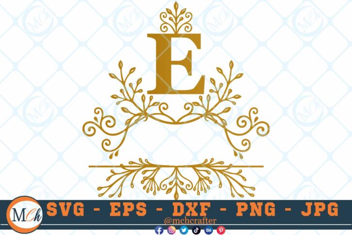 M450 E 3 2 Thum Fancy Letter E SVG Monogram SVG Letters SVG Decorative Letters SVG Majestic Letters SVG