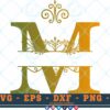 M486 M 3 2 Thum Split Letter M SVG Split Monogram SVG Letters SVG Decorative Letter SVG Fancy Letter M SVG