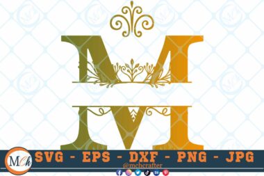 M486 M 3 2 Thum Split Letters SVG Bundle Split Monogram SVG Letters SVG Decorative Letters SVG Fancy Letters SVG