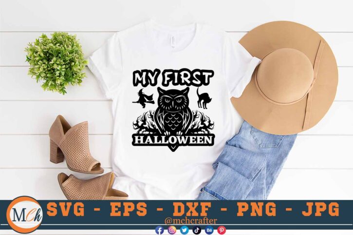 M550 3 2 Mcp White My First Halloween SVG Baby SVG Owl SVG Pumpkin SVG Horror SVG Cut File for Cricut