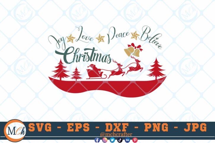 M565 3 2 Thum Joy Love Peace Believe Christmas SVG Christmas Sayings SVG Santa SVG christmas bell svg