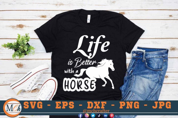 M584 3 2 Mcp Black Life is Better With a Horse SVG Horses SVG Horse Sayings SVG Horse Quotes SVG Cut File for Cricut