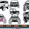 M607 JEEP SHAPES Bundle of Jeep SVG Jeep Cars SVG Jeep Life SVG Outdoor Cut File for Cricut