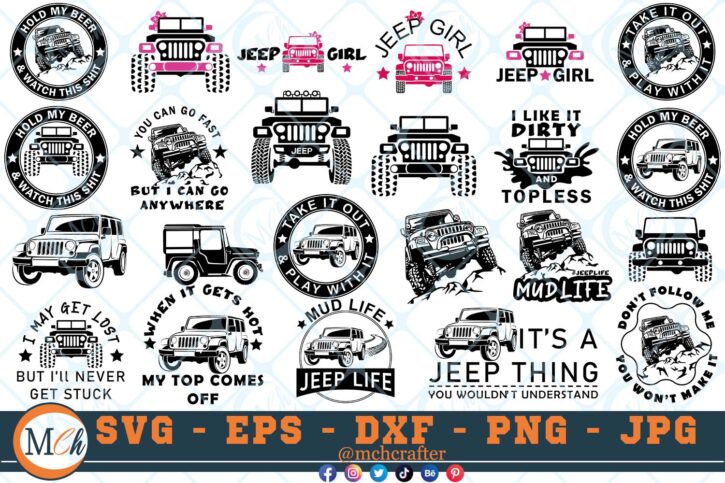 M608 MEGA BUNDLE Mega Bundle of Jeep SVG Jeep Quotes SVG Jeep Life SVG Outdoor Cut File for Cricut