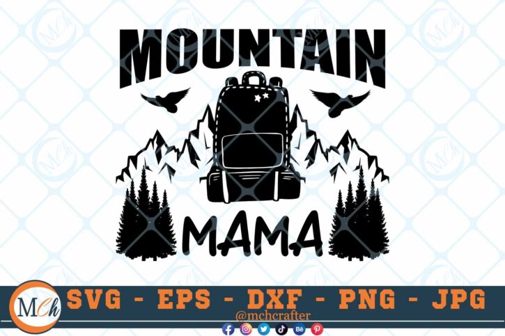 M642 3 2 Thum Mountain Mama SVG Hiking SVG Outdoor Adventure SVG Mountains SVG Hiking Family