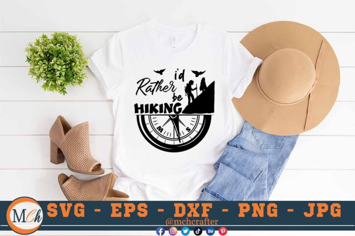 M653 3 2 Mcp White I'd Rather be Hiking SVG Hiking SVG Outdoor Adventure SVG Mountains SVG Hiking Family