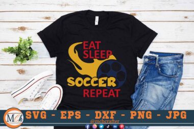 M683 3 2 Mcp Black Eat Sleep Soccer Repeat SVG Soccer SVG Cut File for Cricut Soccer Sayings SVG for Soccer T-shirts , Soccer Sublimation PNG