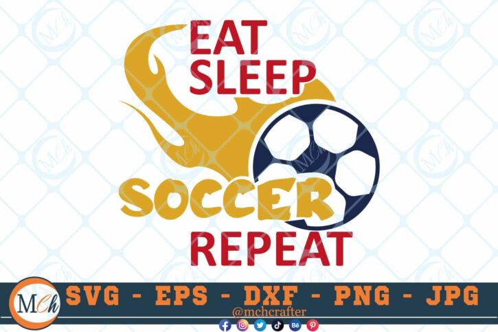 M683 3 2 Thum Eat Sleep Soccer Repeat SVG Soccer SVG Cut File for Cricut Soccer Sayings SVG for Soccer T-shirts , Soccer Sublimation PNG