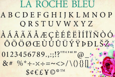 6 01 1 LA ROCHE BLEU Font | Modern Fancy Serif Font for Magazine Cover