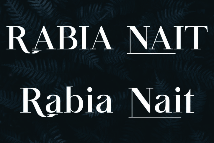 1 01 3 Rabia Nait font | Fancy Fashion & Magazine Headings Font