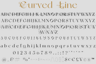 6 01 Curved Line | Modern Serif font For Advertising, Magazine Headings & T-Shirts